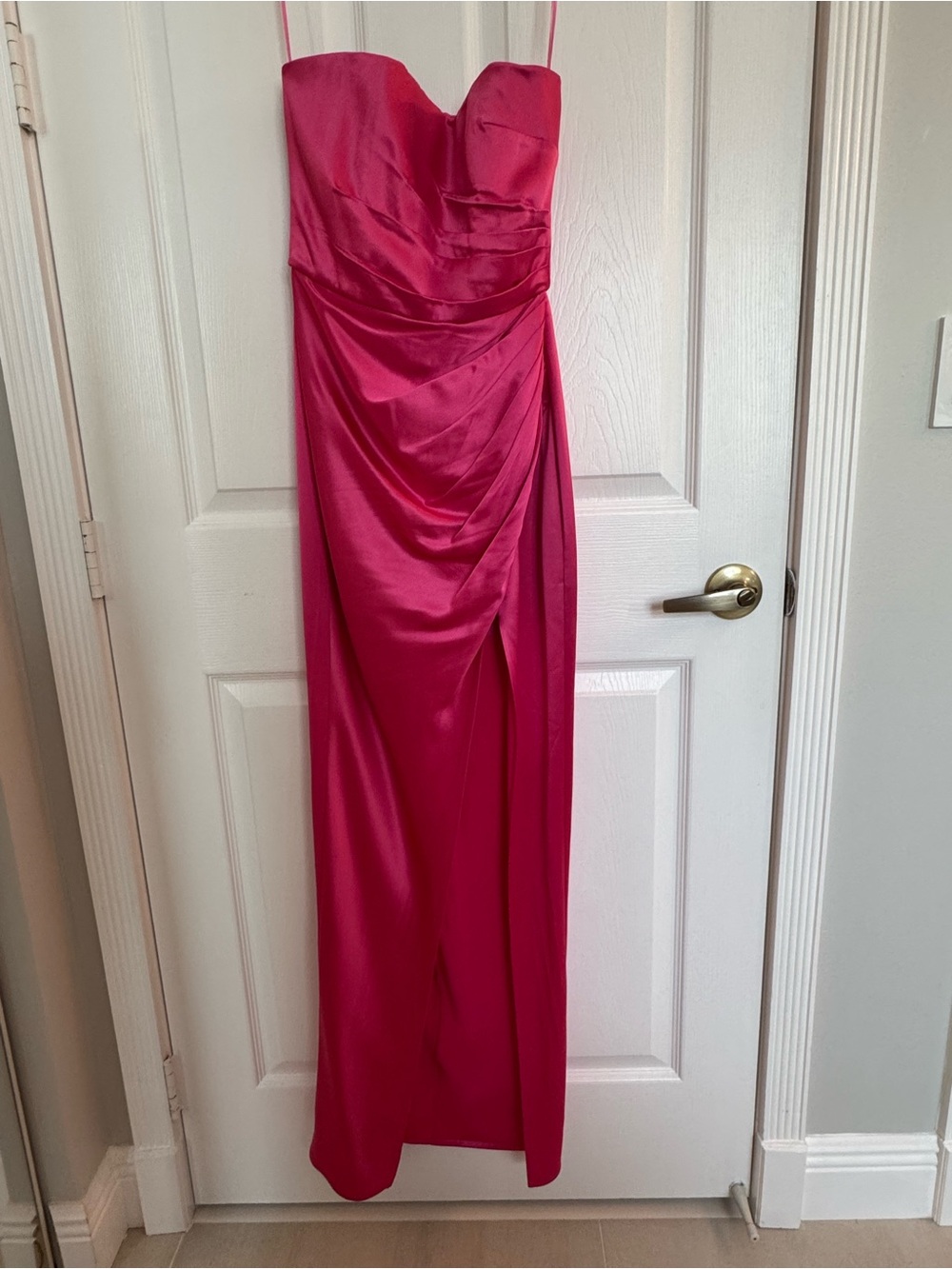 SAU LEE Priyanka Strapless Dress Hot Pink